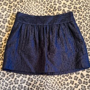 Theory Navy Textured Skirt